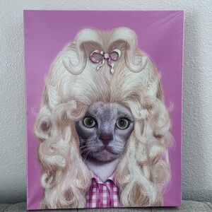 Dolly Parton Funny Cat Canvas Artwork by Empire Art Direct